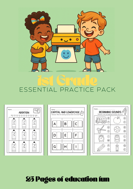 1st Grade Essential Practice Pack (25 pages)