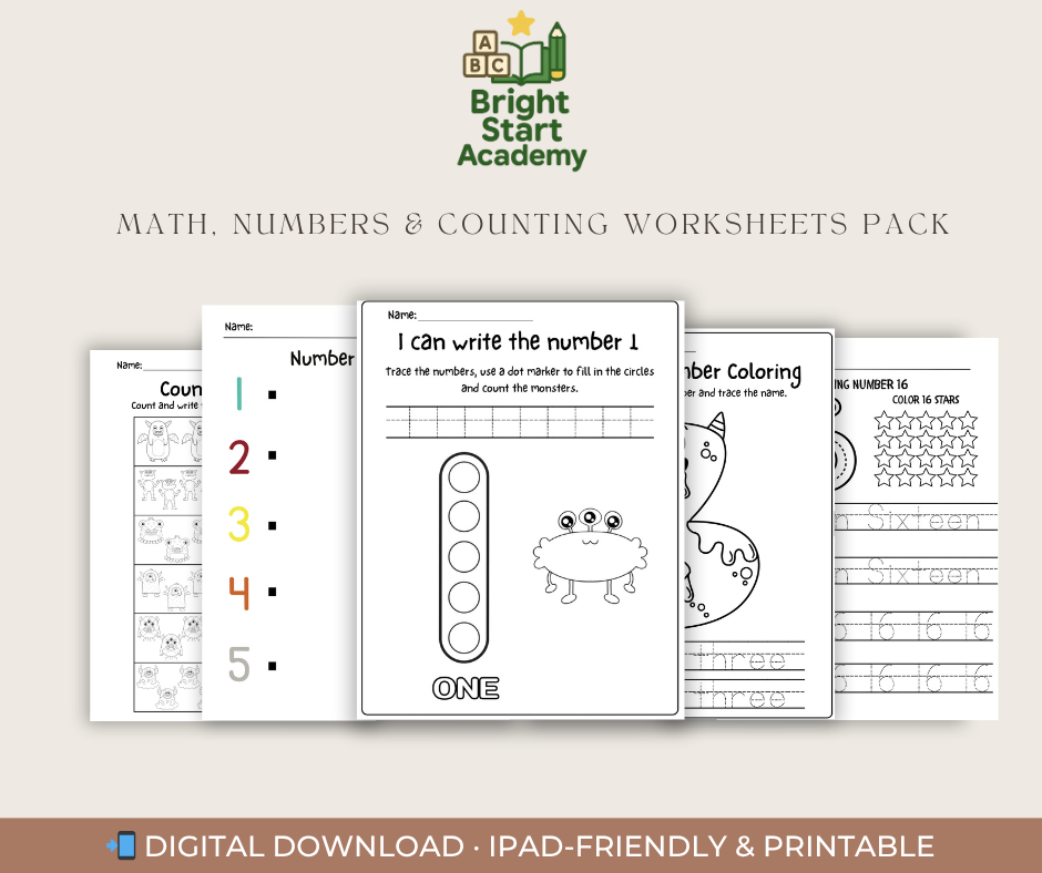 Math & Counting Activities Pack (108 pages)